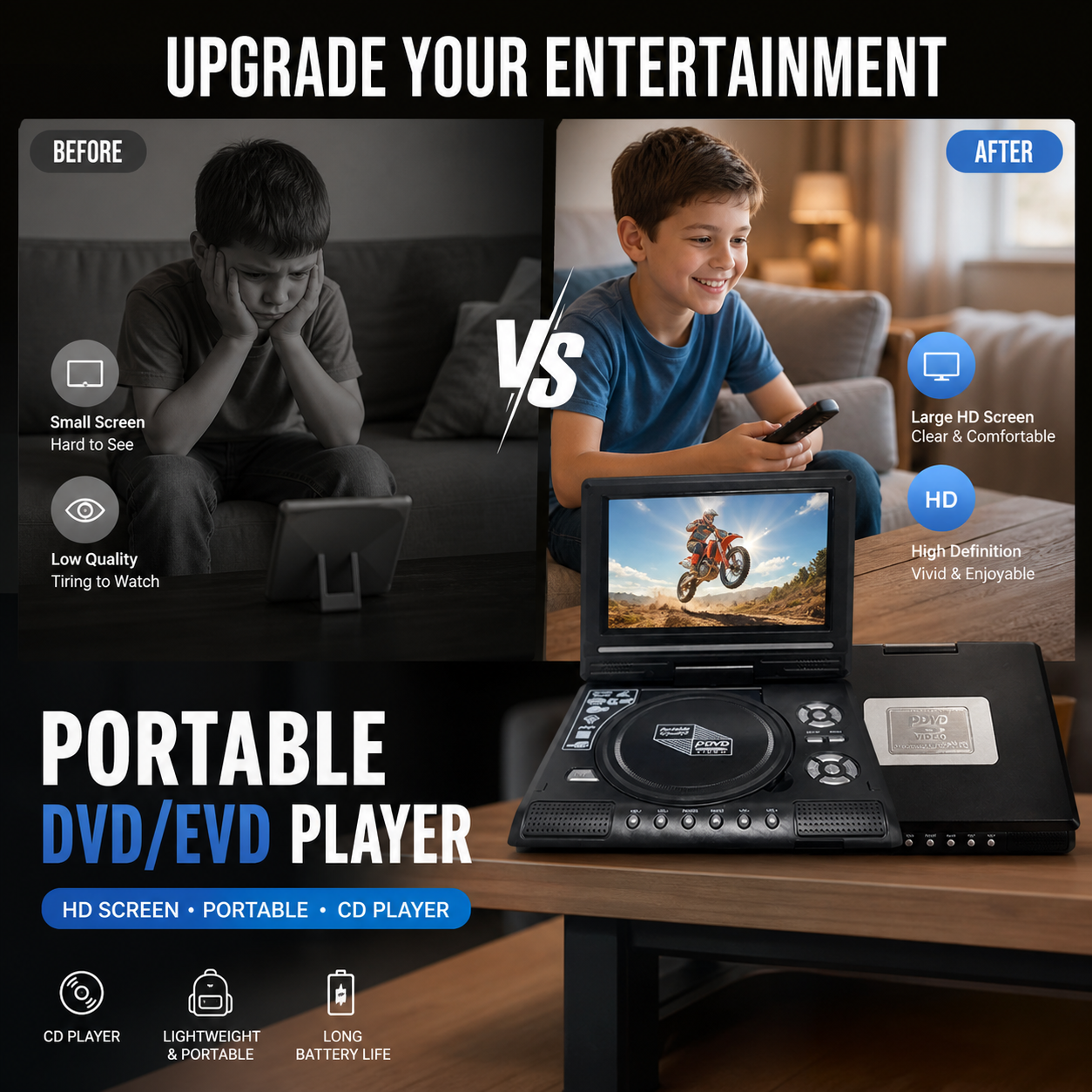 ⚡⚡⚡LAST 44 PCS LEFT!!! ✨ 7.8" HD Portable DVD Playe