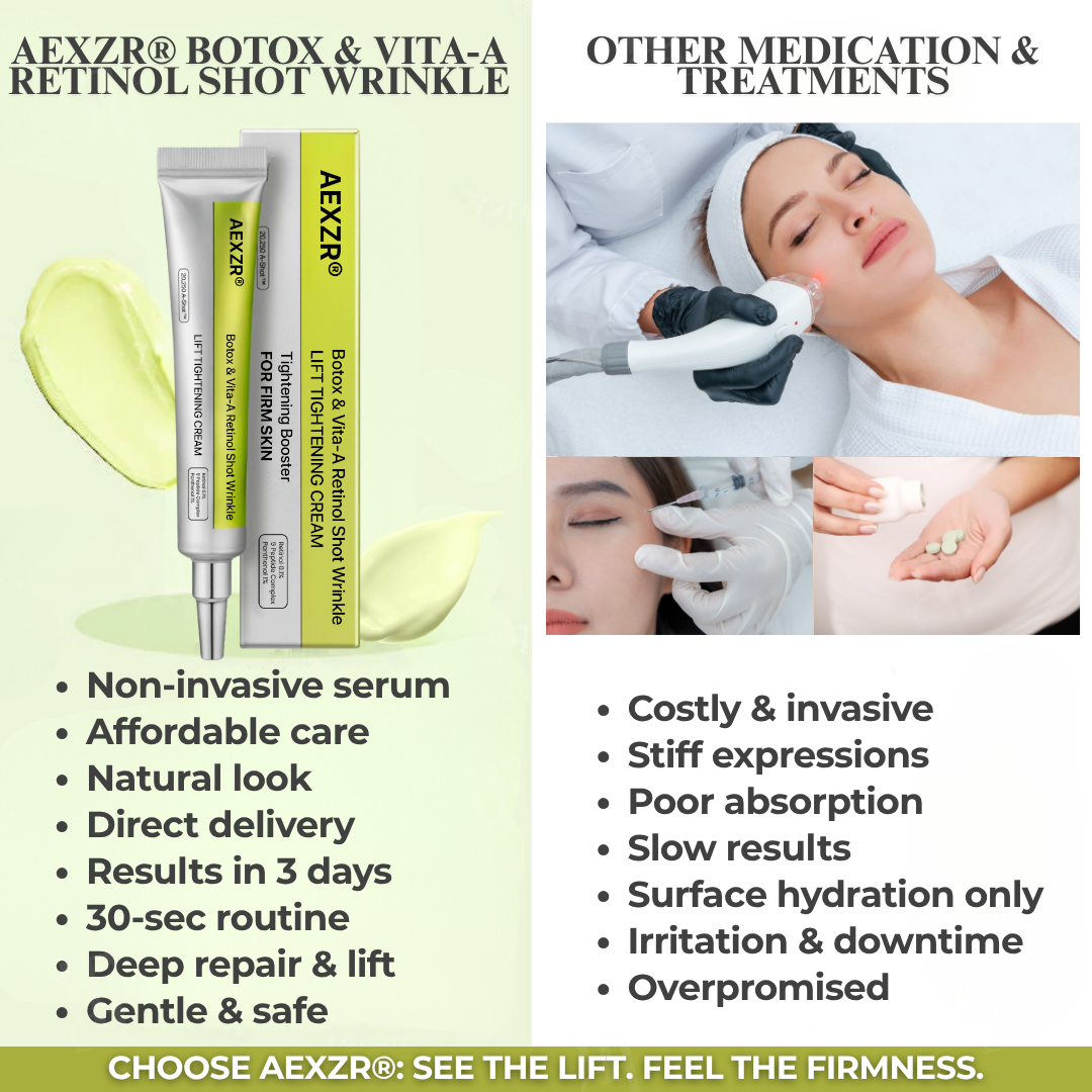 🔥 BUY 2 SAVE BIG | Needle-Free Facelift | AEXZR® Botox & Vita-A Retinol Shot Wrinkle - Lift Tightening Cream
