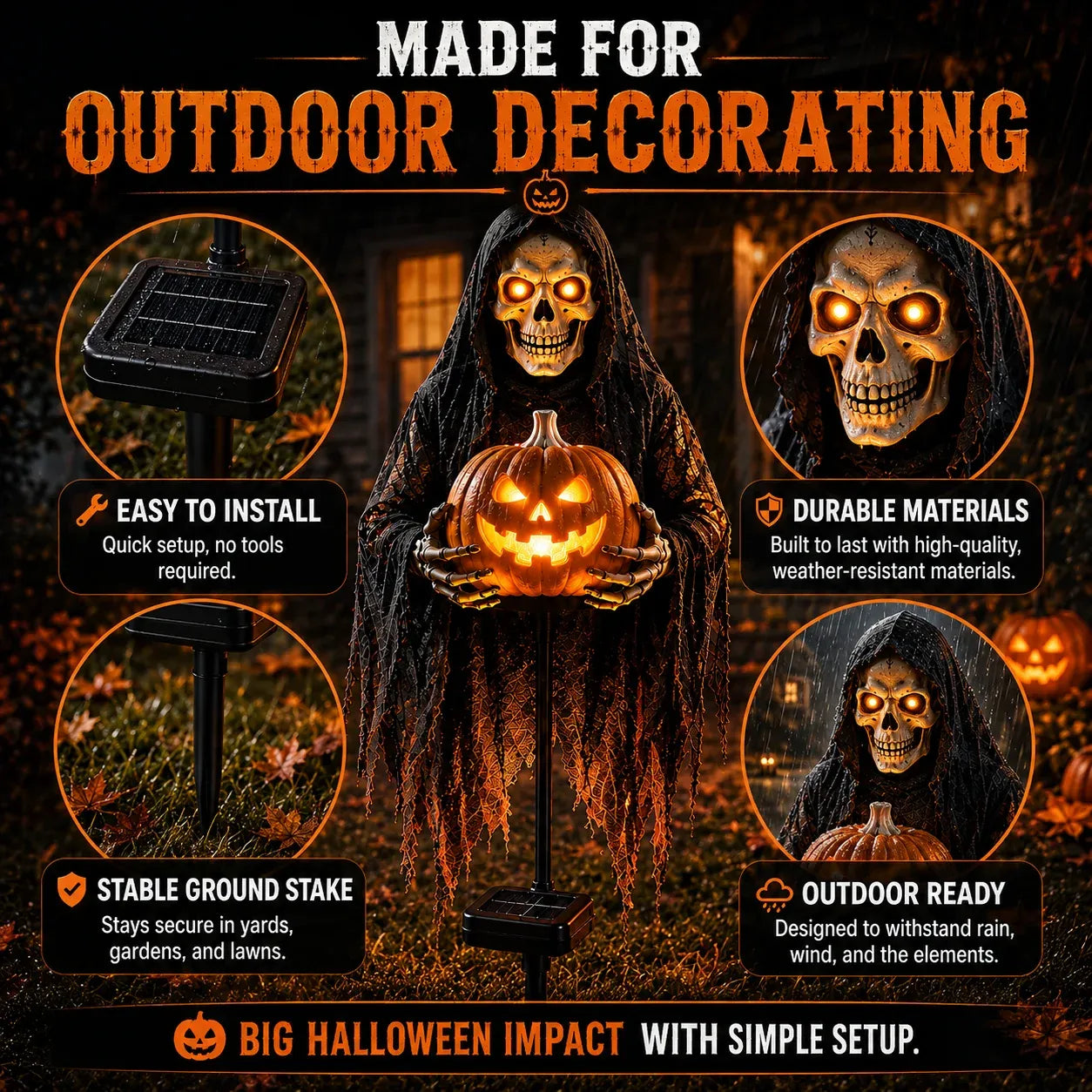 🔥Last day with huge discounts!🎃Pumpkin Edition Animated Halloween Yard Decoration