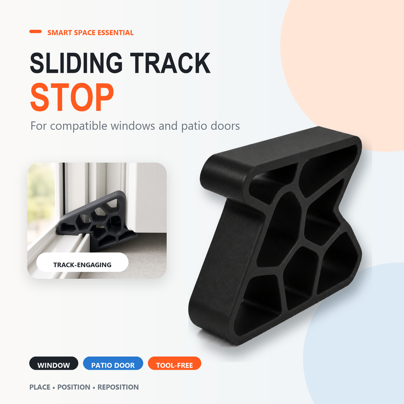 ⏰Last Day Buy 2 Get 2 Free $4.99 Each!!💞50K+ SOLD!🚪✨Secure Track Door Stop – Absorbs impact, reduces slamming & protects rails. Compact locking design – fits sliding windows & balcony doors! 🛡️🔇