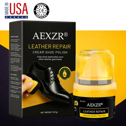 ⚡ 5-Minute Fix + Weeks Protection 🛡️AEXZR® Leather Repair Cream Shoe Polish