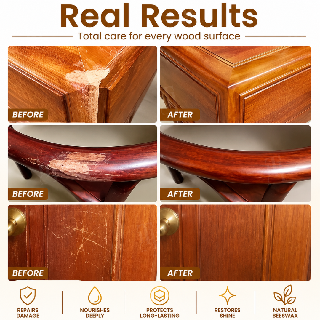 🏆AEXZR® Wood Polishing Beeswax—60-Second Wood Scratch Eraser | Advanced Nano-Fiber Polish & Floor Repair Liquid