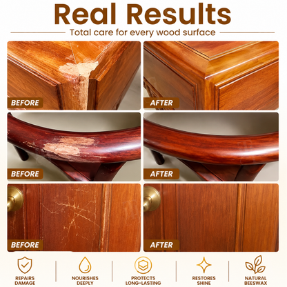 🏆AEXZR® Wood Polishing Beeswax—60-Second Wood Scratch Eraser | Advanced Nano-Fiber Polish & Floor Repair Liquid