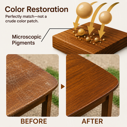 🏆AEXZR® Wood Polishing Beeswax—60-Second Wood Scratch Eraser | Advanced Nano-Fiber Polish & Floor Repair Liquid