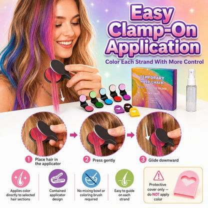 ⚡⚡⚡LAST 44 PCS LEFT!!! 🌈12-Color Temporary Hair Chalk Applicator Set