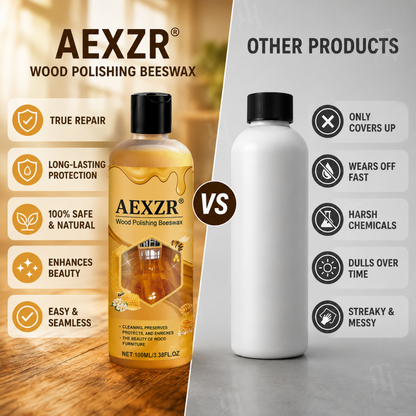 🏆AEXZR® Wood Polishing Beeswax—60-Second Wood Scratch Eraser | Advanced Nano-Fiber Polish & Floor Repair Liquid