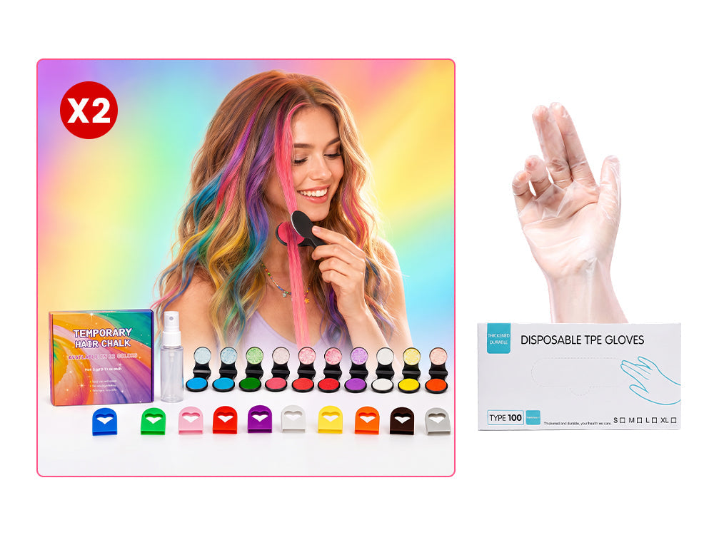 ⚡⚡⚡LAST 44 PCS LEFT!!! 🌈12-Color Temporary Hair Chalk Applicator Set