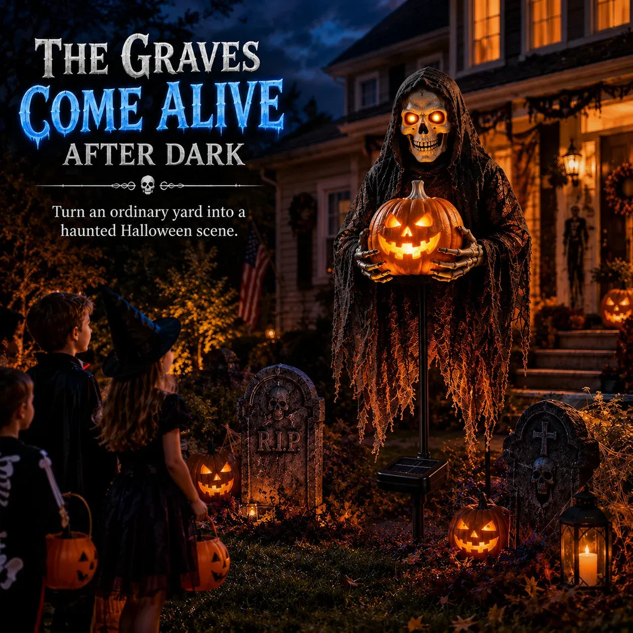 🔥Last day with huge discounts!🎃Pumpkin Edition Animated Halloween Yard Decoration