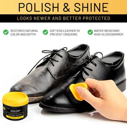 ⚡ 5-Minute Fix + Weeks Protection 🛡️AEXZR® Leather Repair Cream Shoe Polish