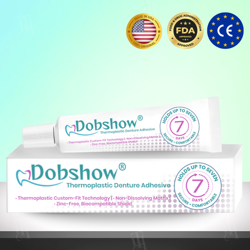 🥩Eat Steak Again! + 7 Days "Rock-Steady"🛡️Dobshow® Thermoplastic Denture Adhesive