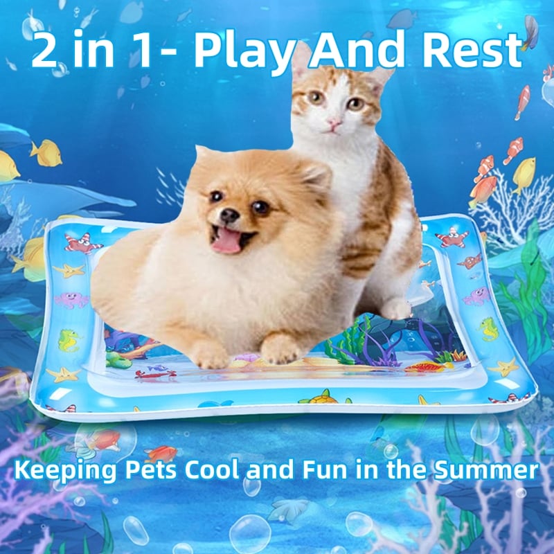 🌊 Keep Pets Cool & Entertained | Interactive Sensory Water Play Mat for Cats & Dogs ✨