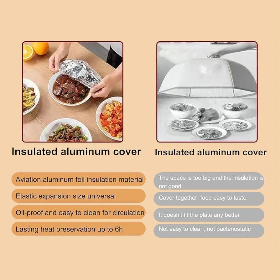 🔥Buy 1 Get 1 FREE  Reusable Elastic Aluminum Foil Food Covers (40 Pack) | Universal Fit, Heat-Resistant & Washable 🥗✨