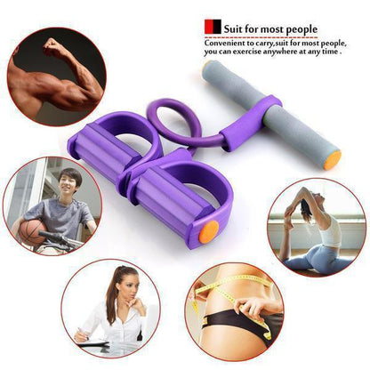 ✨ Multifunction 4-Tube Tension Rope | Portable Full-Body Workout Resistance Band for Fast Fat Burn 🏋️‍♀️