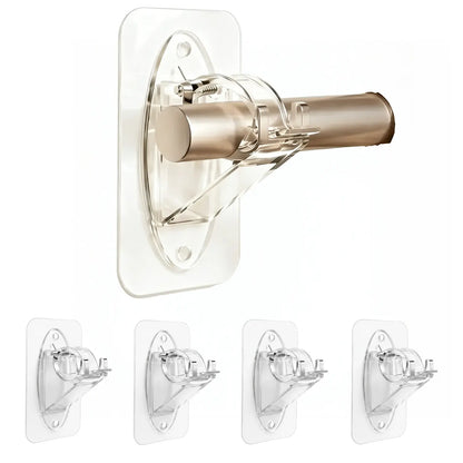 New Self Adhesive Rod Brackets, No Drill Needed Curtain Rod Holders