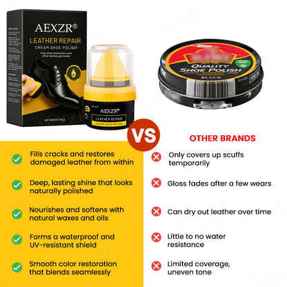 ⚡ 5-Minute Fix + Weeks Protection 🛡️AEXZR® Leather Repair Cream Shoe Polish