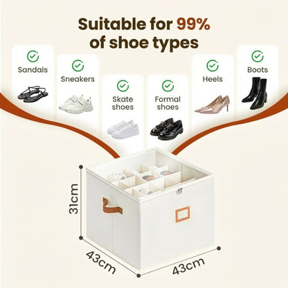 ⏰🔥LIMITED TIME 49% OFF! 👟 Fabric Shoe Organizer Storage Box – Foldable, Large Capacity, Dustproof & Breathable for Closet & Bedroom 🧺✨