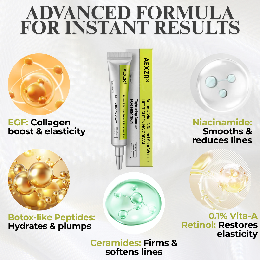 🔥 BUY 2 SAVE BIG | Needle-Free Facelift | AEXZR® Botox & Vita-A Retinol Shot Wrinkle - Lift Tightening Cream