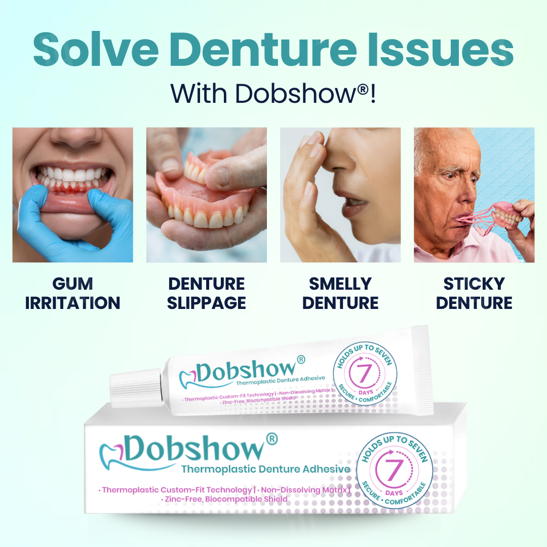 🥩Eat Steak Again! + 7 Days "Rock-Steady"🛡️Dobshow® Thermoplastic Denture Adhesive