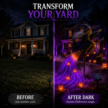 🧙‍♀️ HALLOWEEN MAGIC SALE  50% OFF - Witch’s Magic Trail™ 🖤 Solar Fiber Optic Yard Light