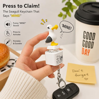 😂 Iconic "MINE!" Squawk Button Keychain | Real Sound & LED Light Fun Gag Gift ✨