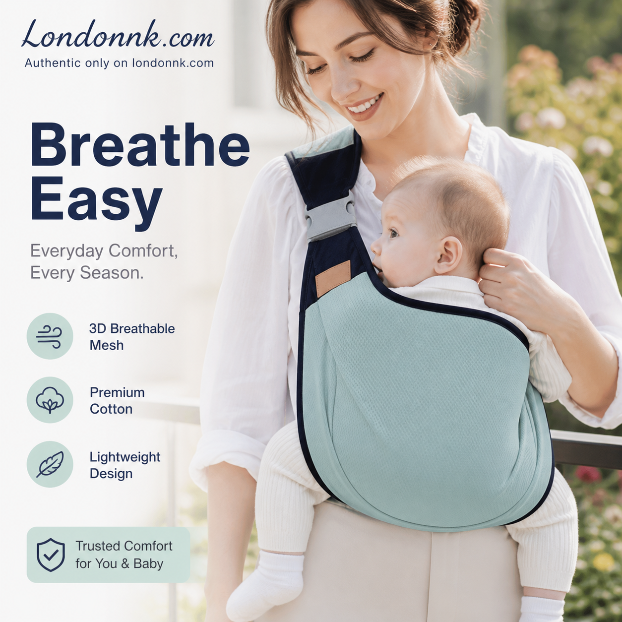 👶 4-in-1 Breathable Baby Carrier – 0-36 Months, Front/Back/Facing In/Out – Hands-Free Comfort for Parent & Baby! ✨