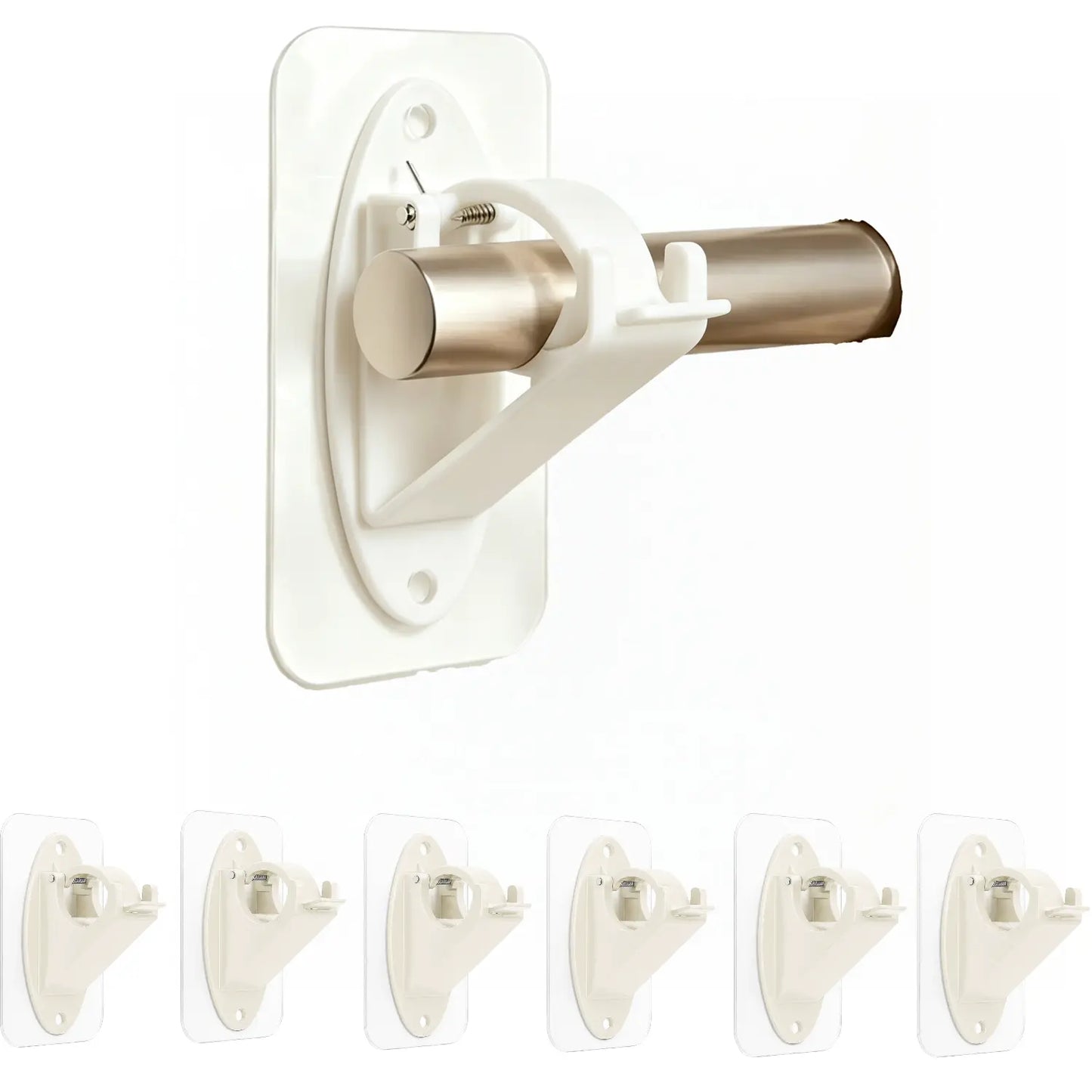 New Self Adhesive Rod Brackets, No Drill Needed Curtain Rod Holders