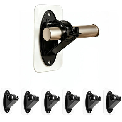 New Self Adhesive Rod Brackets, No Drill Needed Curtain Rod Holders