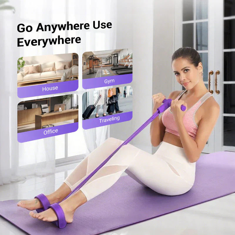 ✨ Multifunction 4-Tube Tension Rope | Portable Full-Body Workout Resistance Band for Fast Fat Burn 🏋️‍♀️