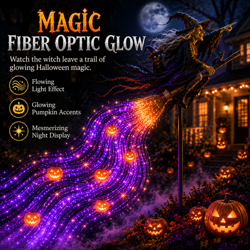 🧙‍♀️ HALLOWEEN MAGIC SALE  50% OFF - Witch’s Magic Trail™ 🖤 Solar Fiber Optic Yard Light