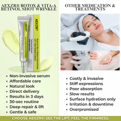 🔥 BUY 2 SAVE BIG | Needle-Free Facelift | AEXZR® Botox & Vita-A Retinol Shot Wrinkle - Lift Tightening Cream