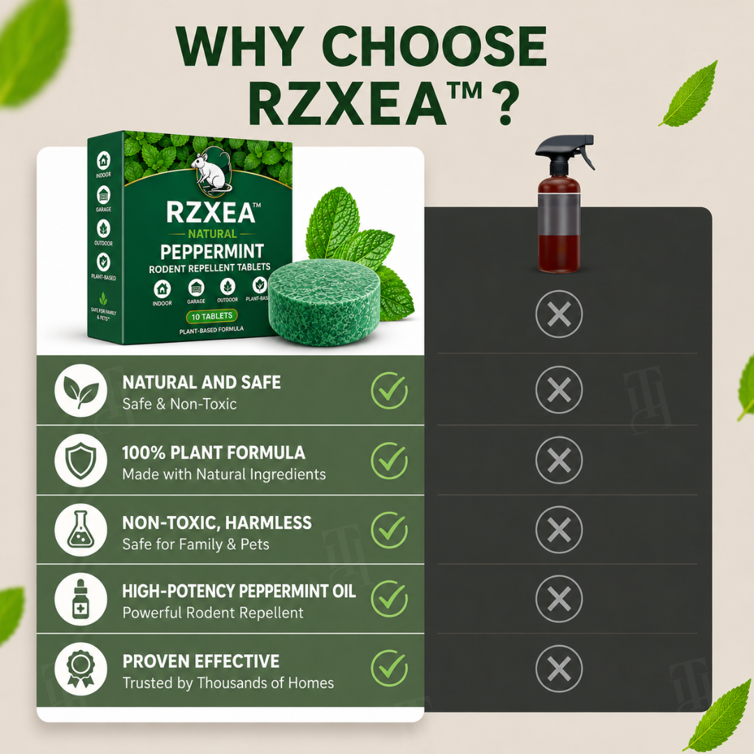 🔥 Bye Mice! | RZXEA™ Natural Peppermint Rodent Repellent Tablets