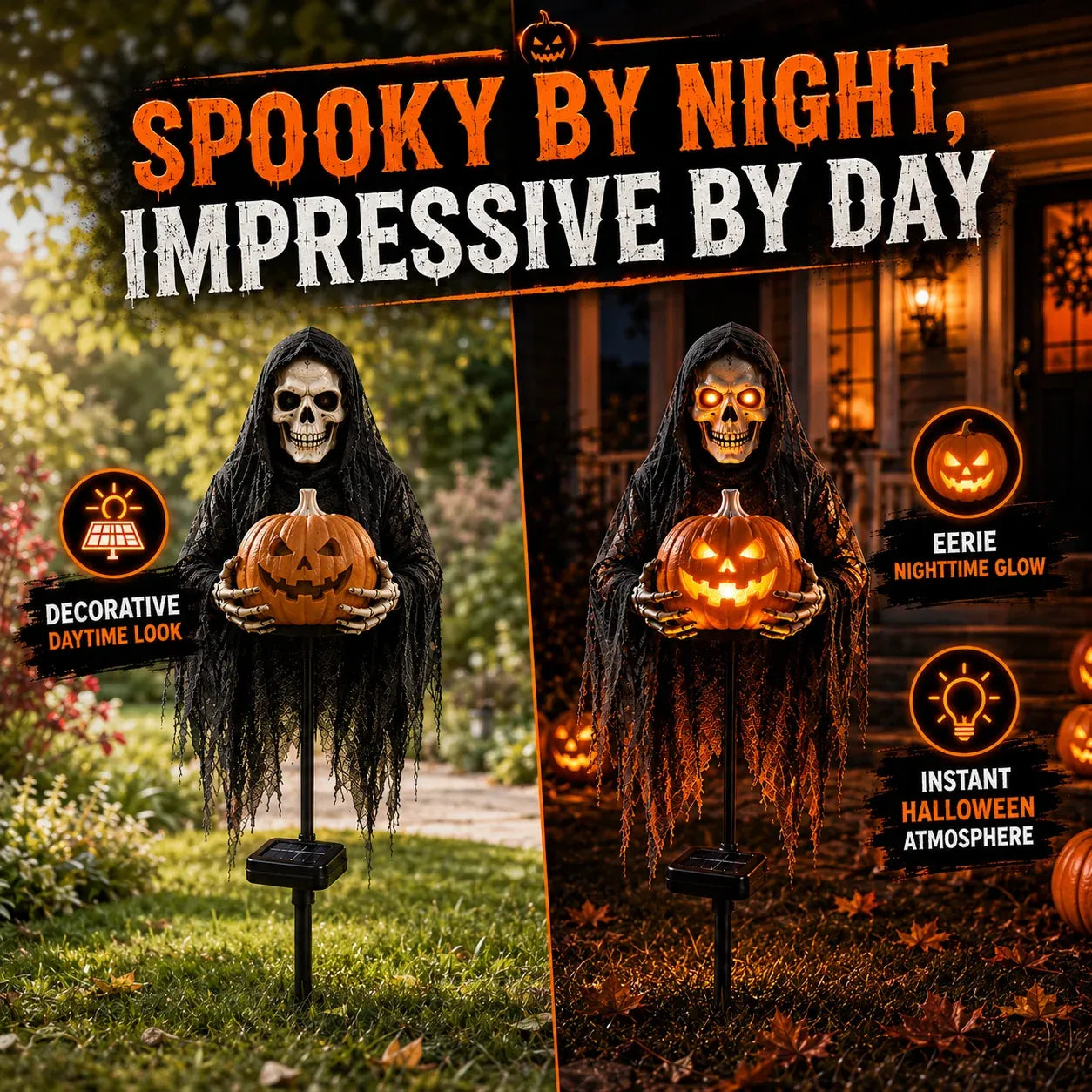 🔥Last day with huge discounts!🎃Pumpkin Edition Animated Halloween Yard Decoration