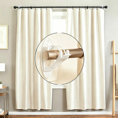 New Self Adhesive Rod Brackets, No Drill Needed Curtain Rod Holders