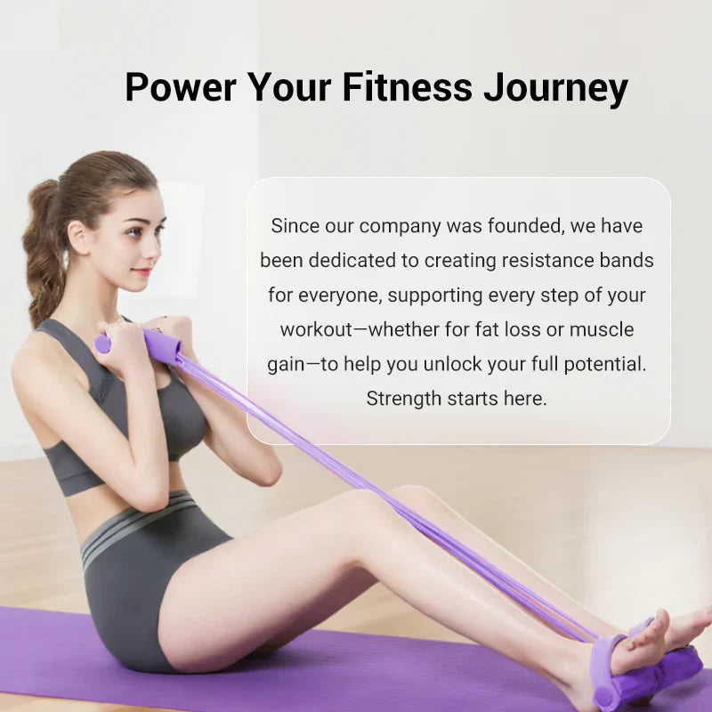 ✨ Multifunction 4-Tube Tension Rope | Portable Full-Body Workout Resistance Band for Fast Fat Burn 🏋️‍♀️