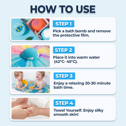 🎁 6-Piece Kids Surprise Bath Bomb Set – Toy Inside Every Bath | Last Day 60% OFF 🌈🔥