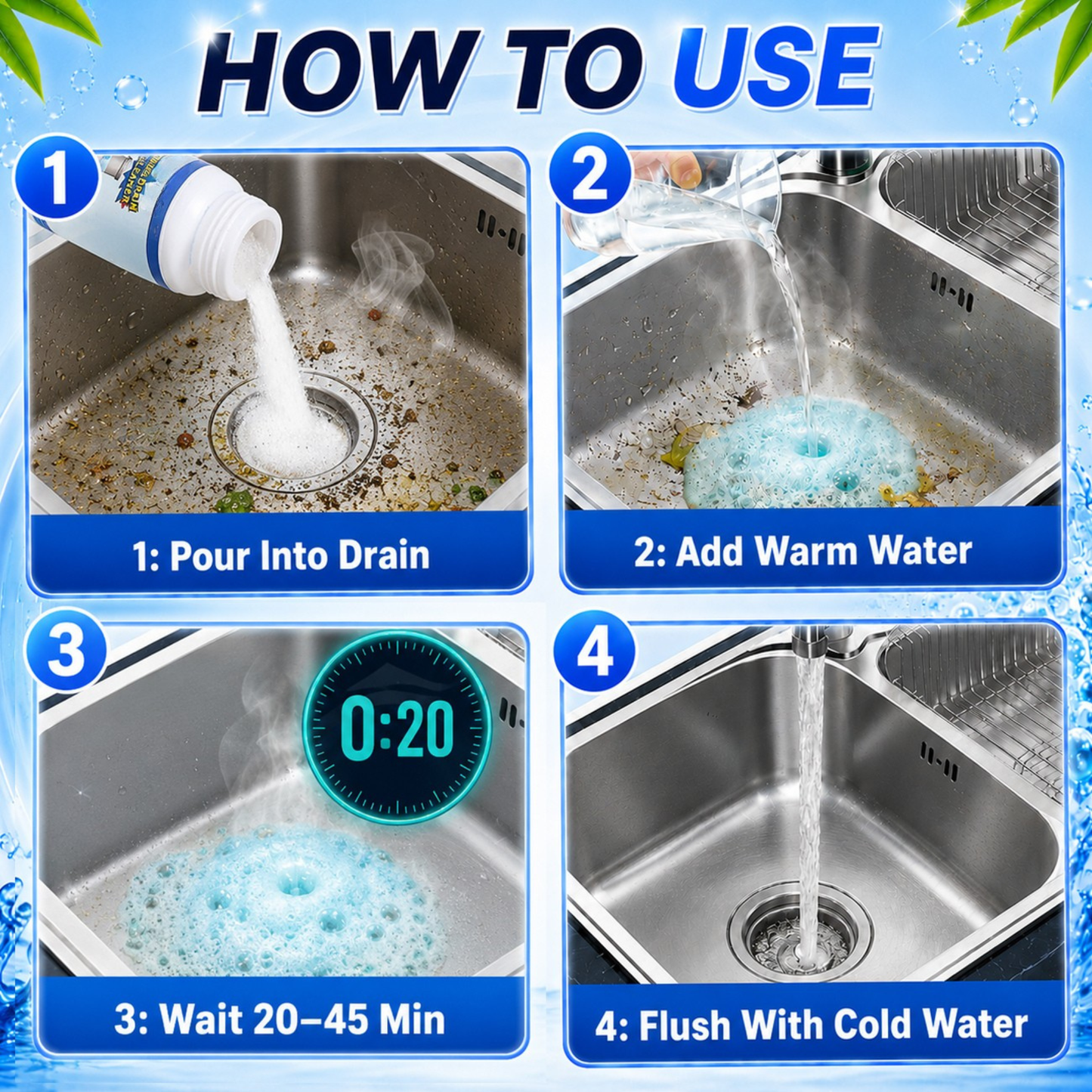 🔥LAST DAY 60% OFF 💥 Sink & Drain Cleaner – Instant Foam, Powerful Unclogging, Fresh & Clean.✨