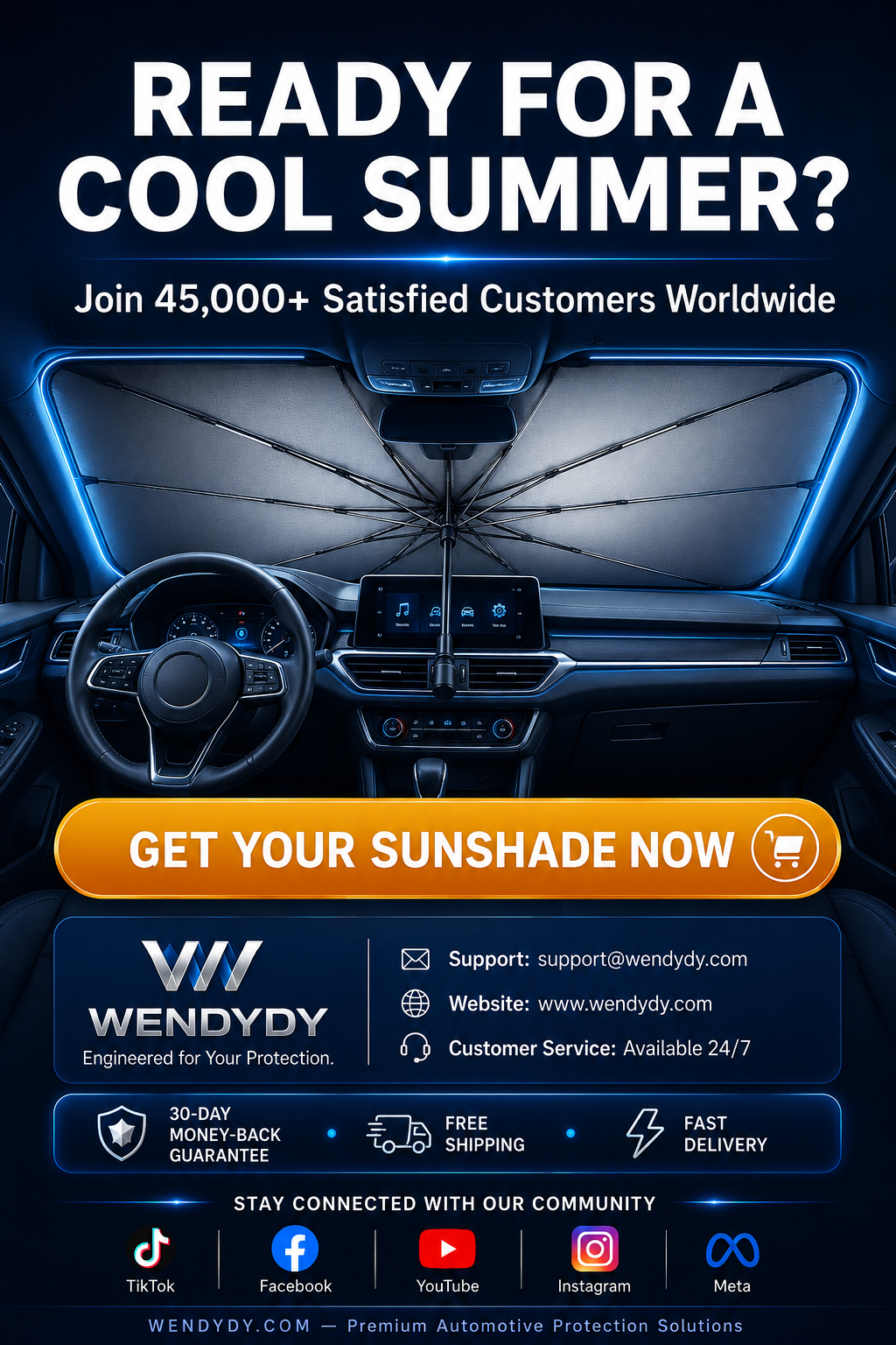 ⚡⚡⚡LAST 44 PCS LEFT!!! ✨ Premium Umbrella Car Sun Shade