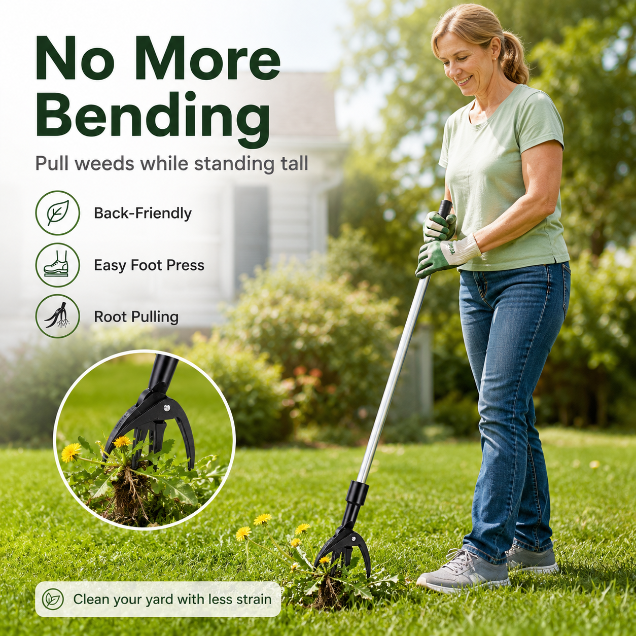🌿Pull weeds out by the roots without even bending over! 🎯
