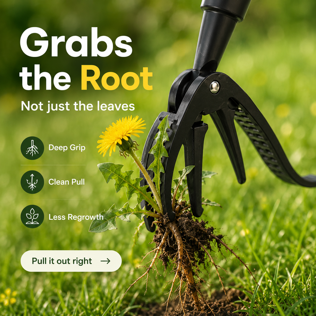 🌿Pull weeds out by the roots without even bending over! 🎯