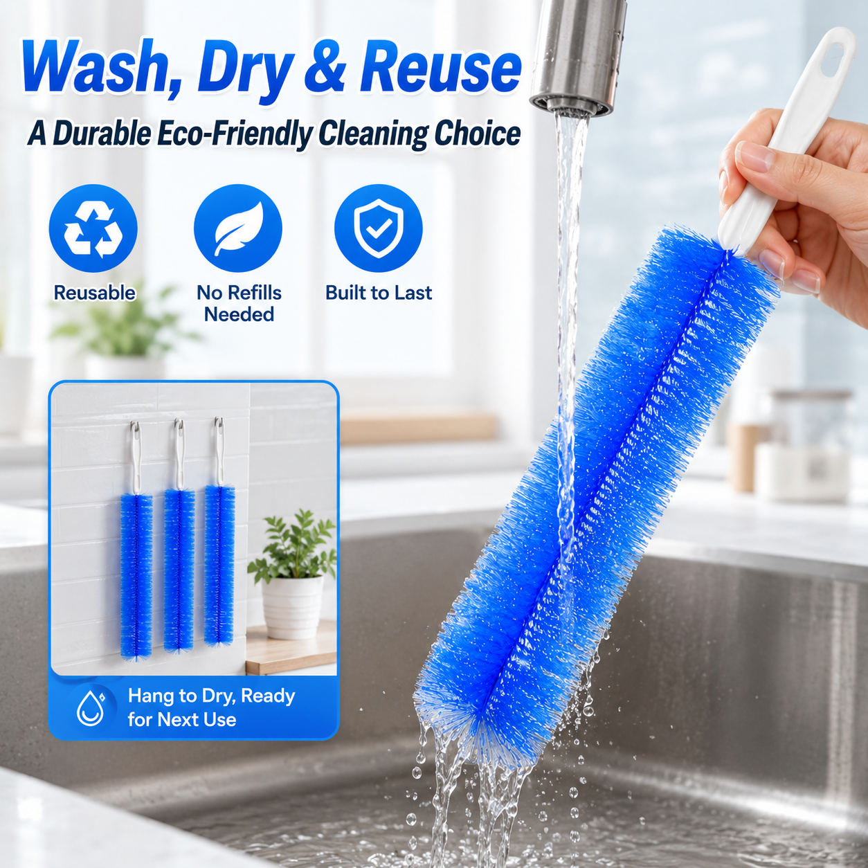 Cleaner Brush,Washable,ldeal for Ceiling Fan Blades,Curtains,Air Vents,Cars Et.