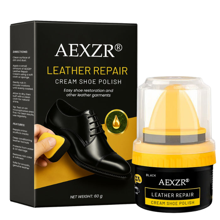 ⚡ 5-Minute Fix + Weeks Protection 🛡️AEXZR® Leather Repair Cream Shoe Polish