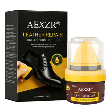 ⚡ 5-Minute Fix + Weeks Protection 🛡️AEXZR® Leather Repair Cream Shoe Polish