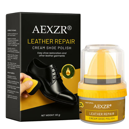 ⚡ 5-Minute Fix + Weeks Protection 🛡️AEXZR® Leather Repair Cream Shoe Polish