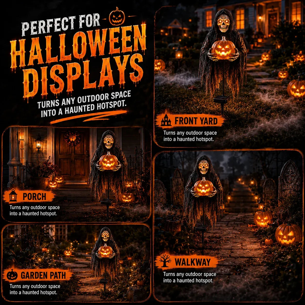 🔥Last day with huge discounts!🎃Pumpkin Edition Animated Halloween Yard Decoration