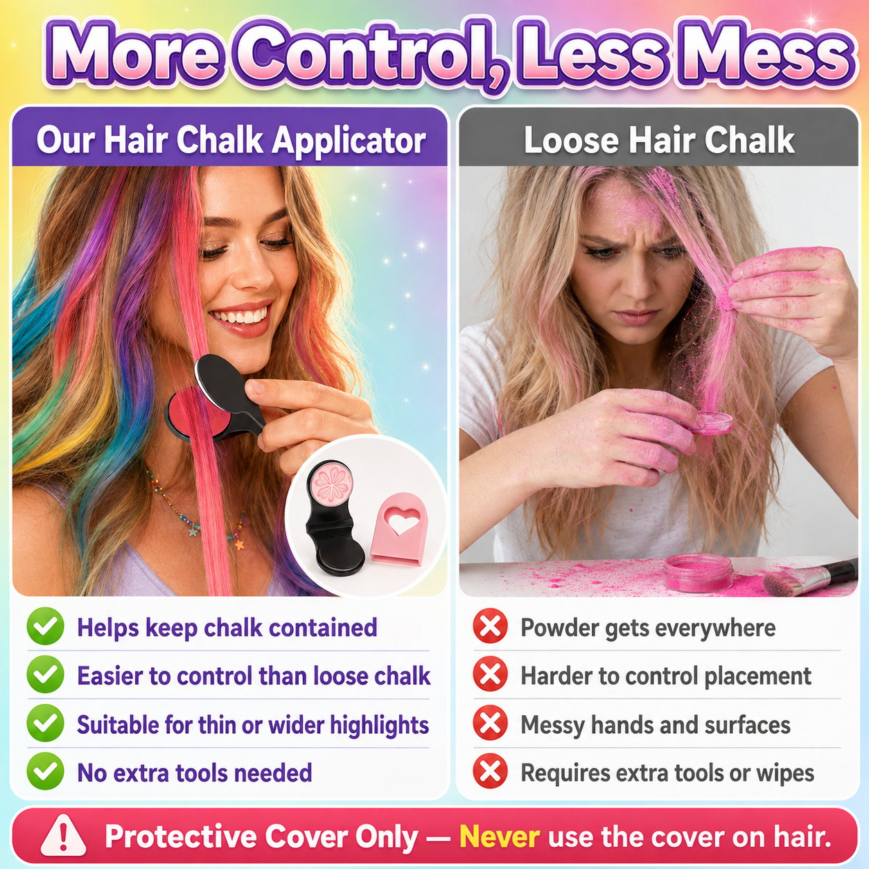 ⚡⚡⚡LAST 44 PCS LEFT!!! 🌈12-Color Temporary Hair Chalk Applicator Set