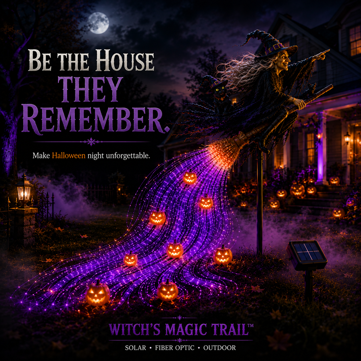 🧙‍♀️ HALLOWEEN MAGIC SALE  50% OFF - Witch’s Magic Trail™ 🖤 Solar Fiber Optic Yard Light