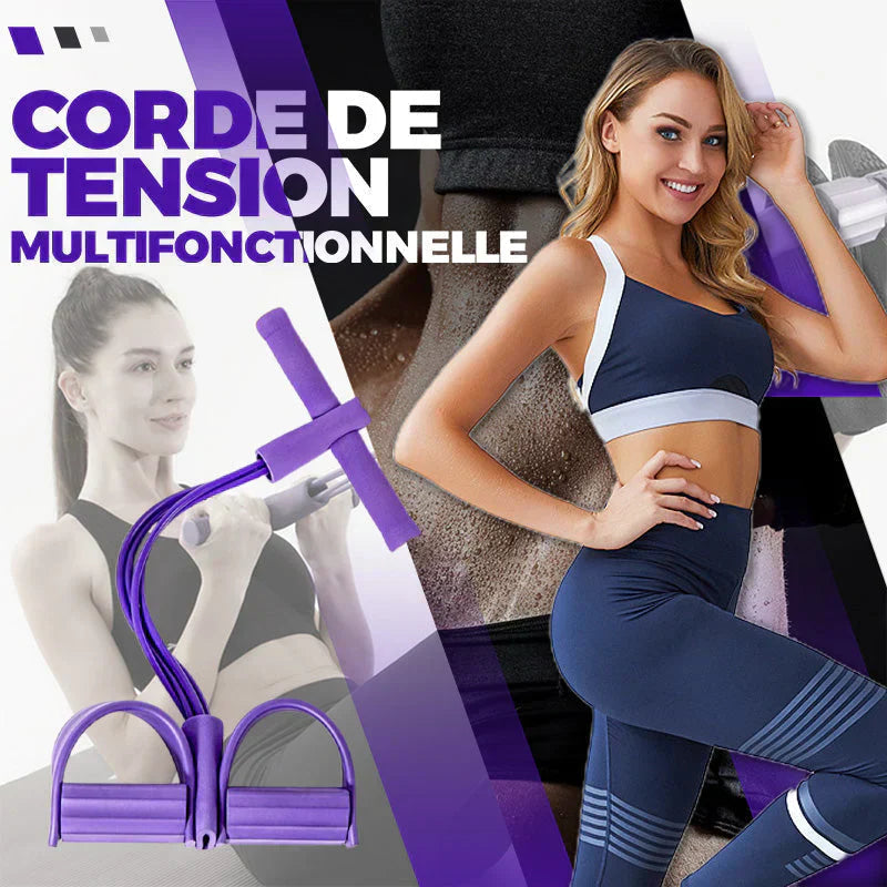✨ Multifunction 4-Tube Tension Rope | Portable Full-Body Workout Resistance Band for Fast Fat Burn 🏋️‍♀️