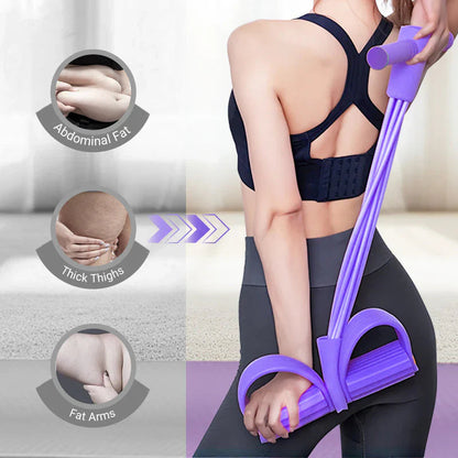 ✨ Multifunction 4-Tube Tension Rope | Portable Full-Body Workout Resistance Band for Fast Fat Burn 🏋️‍♀️