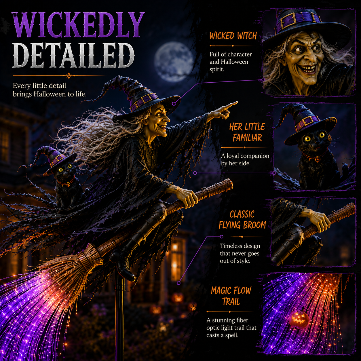 🧙‍♀️ HALLOWEEN MAGIC SALE  50% OFF - Witch’s Magic Trail™ 🖤 Solar Fiber Optic Yard Light