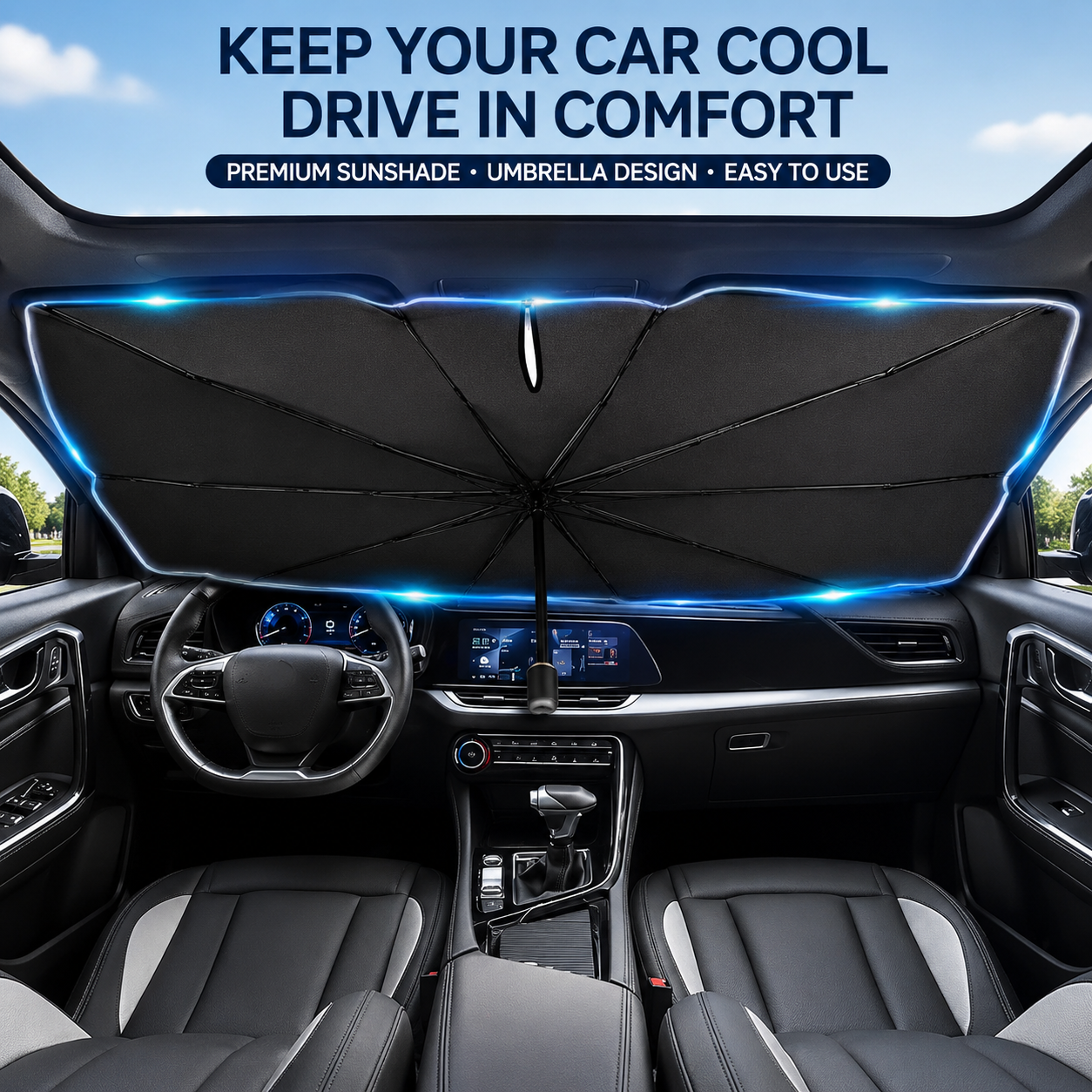 ⚡⚡⚡LAST 44 PCS LEFT!!! ✨ Premium Umbrella Car Sun Shade
